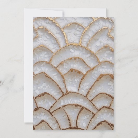 Invitation Élégant style baroque Mariage or blanc (Dos)