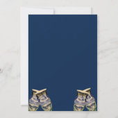 Invitation Élégant style chinoiserie bleu et blanc mariage (Dos)