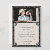 Invitation Elégant style occidental cuir photo Graduation Inv (Dos)