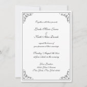 Invitation Élégant style rétro fleurit tourbillonnant mariage (Devant)