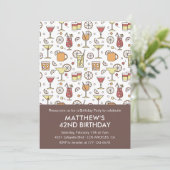 Invitation Elégant Stylish Drinks Cocktail 42e anniversaire (Debout devant)