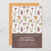 Invitation Elégant Stylish Drinks Cocktail 87e anniversaire (Devant / Derrière)