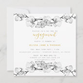 Invitation Élégant Stylish moderne Floral Engagement Party (Devant)