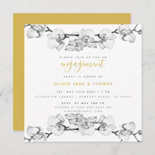 Invitation Élégant Stylish moderne Floral Engagement Party