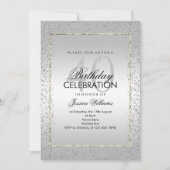 Invitation Elegant Stylish Silver Confetti 40th Birthday (Devant)