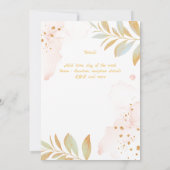 INVITATION ÉLÉGANT STYLISTE ROSE MARIAGE ISLAMIQUE (Dos)