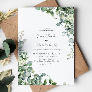Invitation Elégant succulent Eucalyptus Mariage Invi