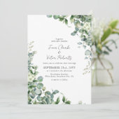 Invitation Elégant succulent Eucalyptus Mariage Invi (Debout devant)