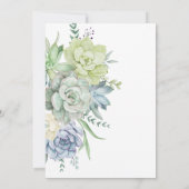 Invitation Elégant Succulent Green Engagement Party (Dos)