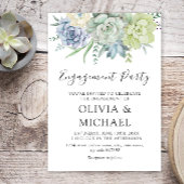 Invitation Elégant Succulent Green Engagement Party