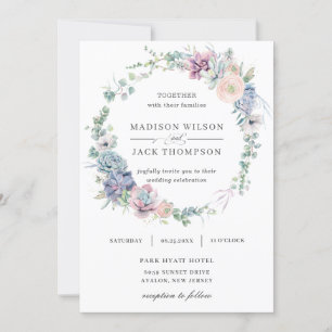 Invitation Elégant Succulents Verdure Floral Mariage de couro