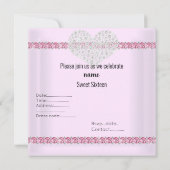 Invitation ÉLÉGANT SUÈDE 16 Coeur Diamant rose (Dos)