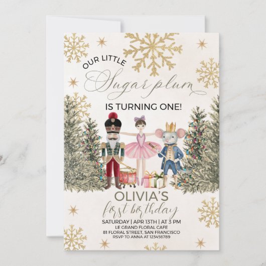 Invitation Elegant Sugar Plum Nutcracker Invite (Devant)