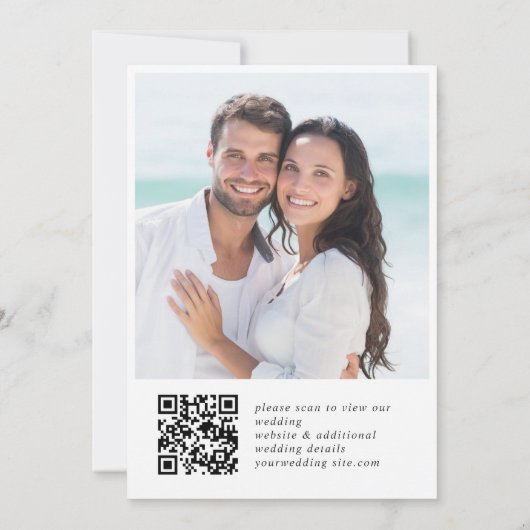 Invitation Elégant Sunflower Eucalyptus Fête des mariées code (Dos)