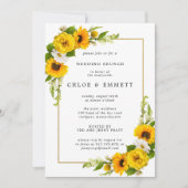 Invitation Elégant Sunflower Jaune Mariage Brunch (Devant)