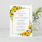 Invitation Elégant Sunflower Jaune Mariage Brunch (Debout devant)