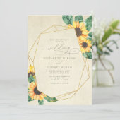 Invitation Elegant Sunflowers Garden Floral Wedding (Debout devant)
