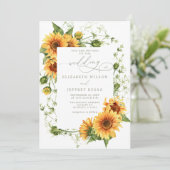 Invitation Elegant Sunflowers Garden Floral Wedding (Debout devant)