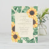 Invitation Elegant Sunflowers Garden Floral Wedding (Debout devant)