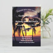 Invitation Elégant Sunset Beach Summer Mariage tropical (Debout devant)