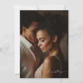 Invitation Élégant superposition photo Mariage ivoire (Dos)