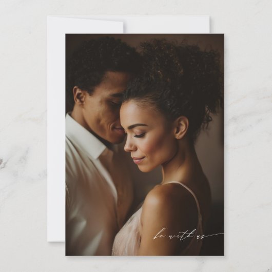 Invitation Élégant superposition photo Mariage ivoire (Dos)