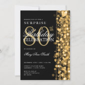 Invitation Elégant Surprise 80e Anniversaire Sparkles Gold (Devant)