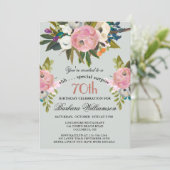 Invitation Elegant SURPRISE Handpainted 70th Birthday Party  (Debout devant)