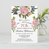 Invitation Elegant SURPRISE Handpainted 70th Birthday Party (Debout devant)
