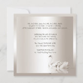 Invitation Elégant Swans de mariage Damask Cream Blanc (Dos)
