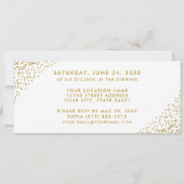 Invitation Élégant Sweet 16 Gold et White Ticket (Dos)