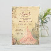 Invitation Élégant Sweet 16 Princess Anniversaire (Debout devant)