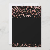 Invitation Elégant Sweet 16 Rose Gold & Black Foil Confetti (Dos)