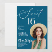 Invitation Elegant Sweet 16 Save the Date Birthday (Devant / Derrière)