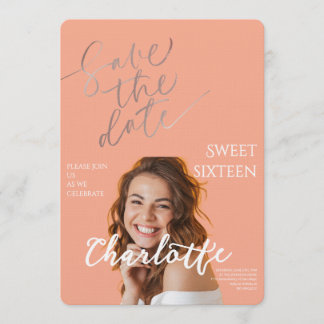 Invitation Elegant Sweet 16 Save the Date Birthday