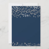 Invitation Elégant Sweet 16 Silver & Navy Foil Confetti (Dos)