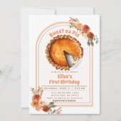 Invitation Élégant Sweet as Pie Boho Arc Floral 1er anniversa (Devant)