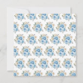 Invitation Elégant Sweet sixteen aux fleurs bleu foncé (Dos)