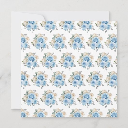 Invitation Elégant Sweet sixteen aux fleurs bleu foncé (Dos)