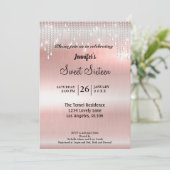 Invitation Élégant Sweet sixteen de parties scintillant (Debout devant)