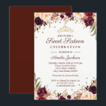 Invitation Elégant Sweet sixteen floral Bourgogne or<br><div class="desc">Plus joli Sweet sixteen floral Invitations dans le Little Bayleigh Store!</div>