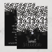 Invitation Élégant Sweet sixteen Leopard Bow & Diamond 16 (Devant / Derrière)