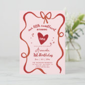 Invitation Elegant Sweetheart Valentines Hand Drawn Birthday (Debout devant)