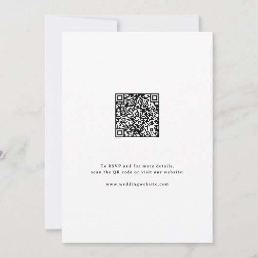 Invitation Elegant Swirl Script Simple QR code Wedding (Dos)