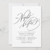 Invitation Elegant Swirl Script Simple Rehearsal Dinner (Devant)
