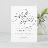 Invitation Elegant Swirl Script Simple Rehearsal Dinner (Debout devant)