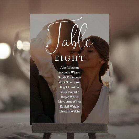Invitation Élégant tableau d'affichage de photo de numéro de 