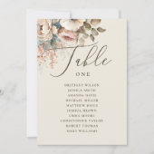 Invitation Élégant tableau de sièges mariage à script floral  (Devant)