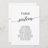 Invitation Élégant tableau noir Numéro 16 Tableau de siège (Devant / Derrière)