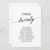 Invitation Élégant tableau noir Numéro 20 Tableau de siège (Devant / Derrière)